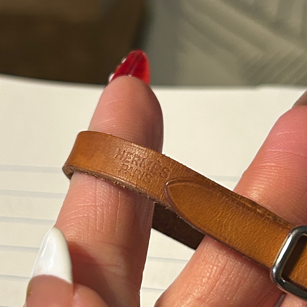 289. Hermes Behapi Tan Leather Bracelet w/coa - Picture 5 of 8